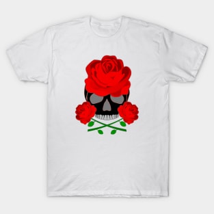 Skull and Red Roses T-Shirt